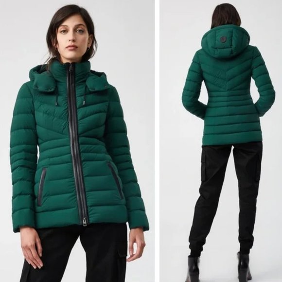 Mackage Jackets \u0026 Coats | Nwt Mackage Patsy Down Coat with Removable Hood and Leather Trim | Color: Green | Size: M | Rampantclothes's Closet